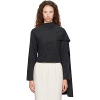 Loulou de Saison Gray Frances Cashmere Scarf Sweater 262473F096003