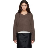Loulou de Saison Brown DERRY LDS U Neck Cashmere Sweater 262473F096014