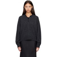 Loulou de Saison Gray MALO Oversized Henley Sweater 262473F096025