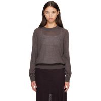 Loulou de Saison Brown DITTO LDS Fine Knit Cashmere Sweater 262473F096026