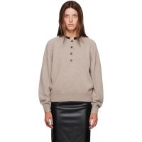 Loulou de Saison Taupe MALO Oversized Henley Sweater 262473F096031