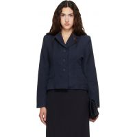 Kanika Agarwal SSENSE Exclusive Navy Structured Wool Blazer 262475F057000