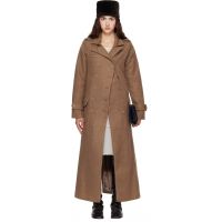 Kanika Agarwal SSENSE Exclusive Brown Wool Column Coat 262475F059000