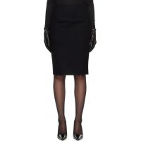 Kanika Agarwal SSENSE Exclusive Black Wool Column Midi Skirt 262475F092000