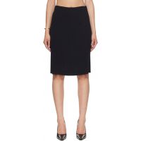 Kanika Agarwal SSENSE Exclusive Black Darted Muslin Column Midi Skirt 262475F092001