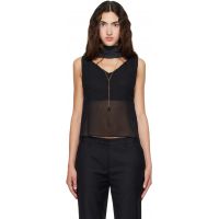 Kanika Agarwal SSENSE Exclusive Black Floating Muslin Top 262475F111002