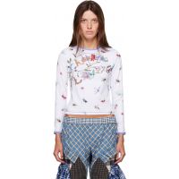 Chopova Lowena White Floral Buggy Fitted Jersey T-shirt 262529F110001