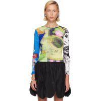 Chopova Lowena Multicolor Whos There? Fitted Mesh T-shirt 262529F110006