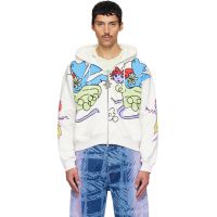 Chopova Lowena White Follow The Fairies Zip Hoodie 262529M202003