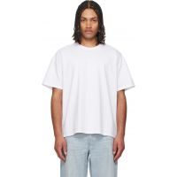 Les Tien White Lightweight Binded Neck Oversized T-shirt 262548M213002