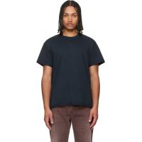 Les Tien Black Lightweight Binded Neck Inside Out T-shirt 262548M213004