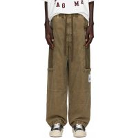 Maison MIHARA YASUHIRO Khaki Cotton Satin Cargo Pants 262551M188000