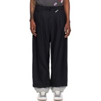 Maison MIHARA YASUHIRO Black Sweat Layered Twill Trousers 262551M191002