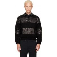 Ernest W. Baker Black Leather & Suede Sailor Jacket 262600M181011
