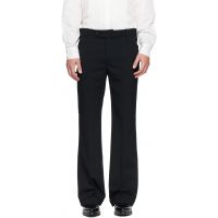 Ernest W. Baker Black Cuffed 70s Trousers 262600M191017