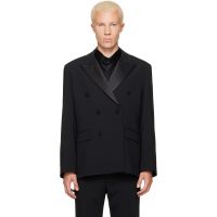 Ernest W. Baker Black Six Button Double Breasted Blazer 262600M195001