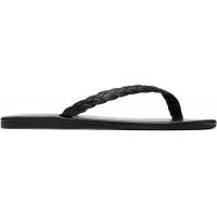 Ancient Greek Sandals Black Saionara Raffia Flip-Flops 262674F124014