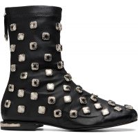 Toga Virilis Black Stretch Leather Chelsea Boots 262688M223004
