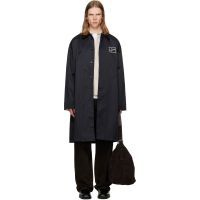 Song for the Mute Black Heavy Memory Satin Coach Coat 262699M176000