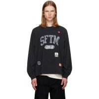 Song for the Mute Black SFTM 26.2 Drape Crew Neck T-shirt 262699M204001