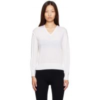 Nothing Written White Sane V-neck Sweater 262814F100000