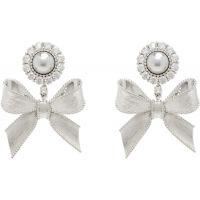 SHUSHU/TONG YVMIN Edition Bowknot Faux-Pearl Flower Earrings 262901F022004