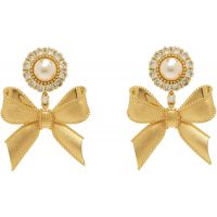 SHUSHU/TONG YVMIN Edition Bowknot Faux-Pearl Flower Earrings 262901F023004