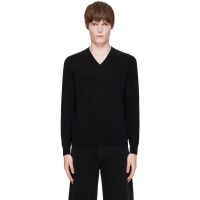 Entire Studios Black Knit Cashmere V-Neck Sweater 262940M206002