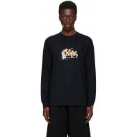 AAPE by A Bathing Ape Black Aaper Graphic Long Sleeve T-shirt 271547M213006