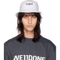 We11done White Logo Bucket Hat 222327M140005