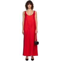 ROEhe Red Silk Scoop-Neck Maxi Dress 261144F054010
