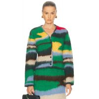 The Elder Statesman Topo Jacquard Cardigan