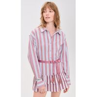 Coniglio Palm Beach Classic Button Down_Claret Combo Stripe