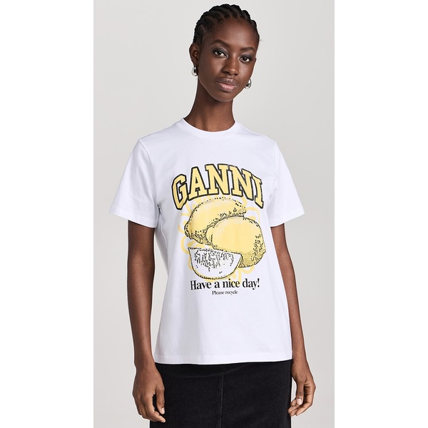  Basic Jersey Lemon Relaxed T-Shirt 가니 GANNI32019