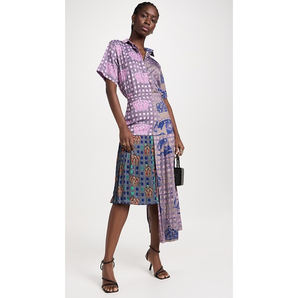  Lisa Folawiyo Asymmetric Pleated Skirt LFALO30005