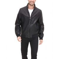 Mens Tommy Hilfiger Smooth Lamb Faux Leather Unfilled Bomber Jacket_Black