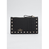 발렌티노 Valentino Garavani Rockstud Zip Leather Card Case 4056563