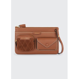 Anya Hindmarch Multi Pocket Pouch Bag On Strap in Shiny Grain Leather 4091239