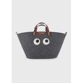 Anya Hindmarch Eyes Tote Bag in Recycled Felt With Smooth Eco Leather 4091248