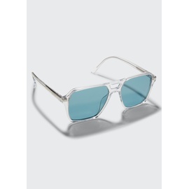Prada Mens Clear Acetate Aviator Sunglasses 4305057
