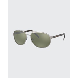 Prada Mens Square Metal/Tortoiseshell Acetate Sunglasses 3418816