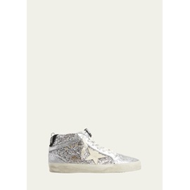 골든구스 Golden Goose Mid Star Glitter Wing-Tip Sneakers 4443011