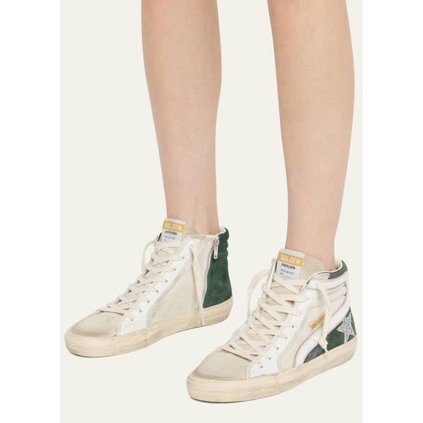 골든구스 골든구스 Golden Goose Slide High-Top Glitter Leather Sneakers 4555264