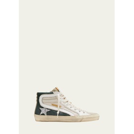 골든구스 Golden Goose Slide High-Top Glitter Leather Sneakers 4555264