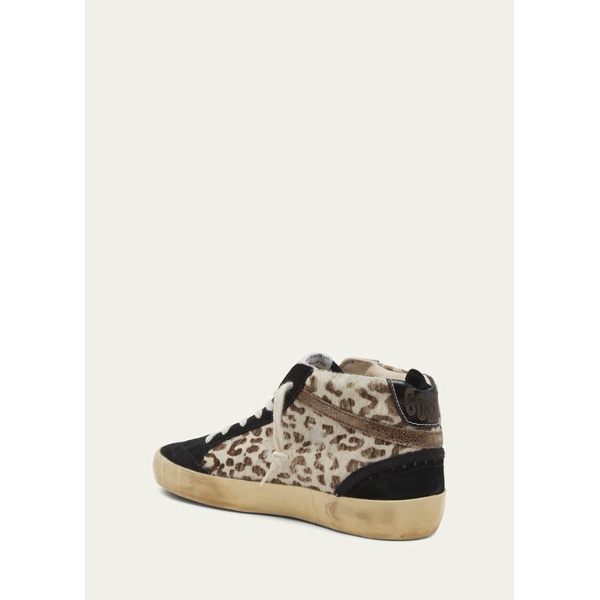 골든구스 골든구스 Golden Goose Mid Star Leopard-Print Suede Sneakers 4562235