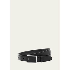 몽블랑 Mens Rectangle-Buckle Leather Belt 2505592