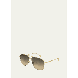 구찌 Gucci Metal Pilot Sunglasses, Gold 2558976