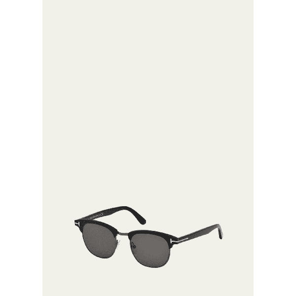 톰포드 톰포드 TOM FORD Mens Half-Rim Metal/Acetate Sunglasses - Silvertone Hardware 2560174