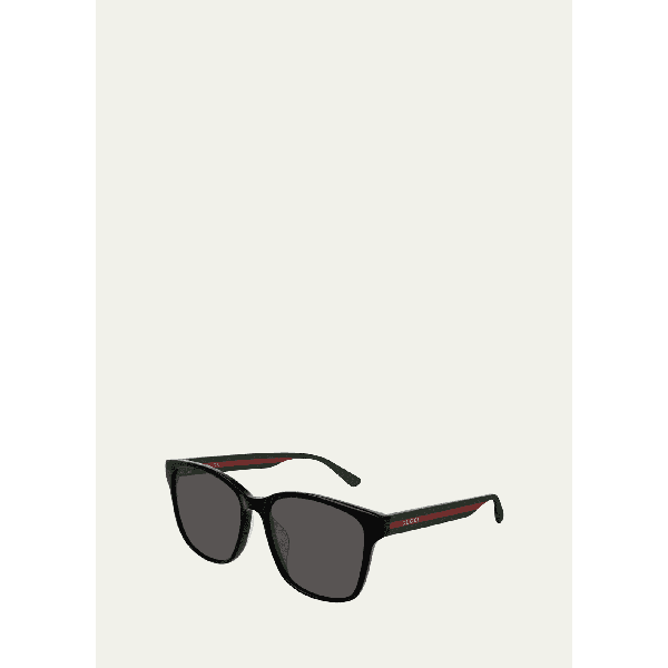 구찌 구찌 Gucci Mens Square Acetate Sunglasses with Signature Web 2763936