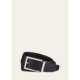 몽블랑 Mens Rectangle-Buckle Leather Belt 2884650